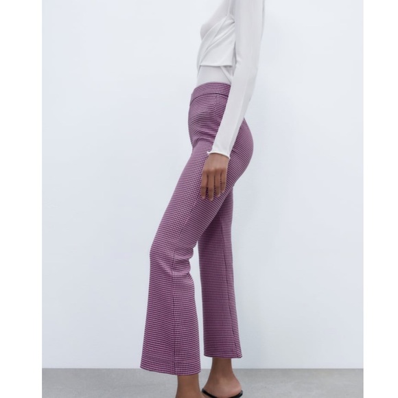 New Zara | Houndstooth Highrise Flare Pants - Picture 6 of 16